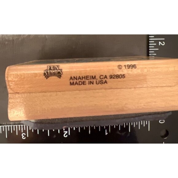 H104 Painted Eggs Wood MOunted Rubber Stamp By Fun Stamps 1996 Easter - Picture 3 of 5